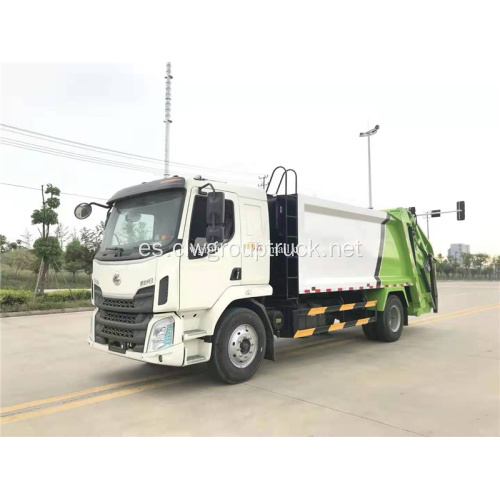 Dongfeng solo puente 14cbm camión de basura de compresión